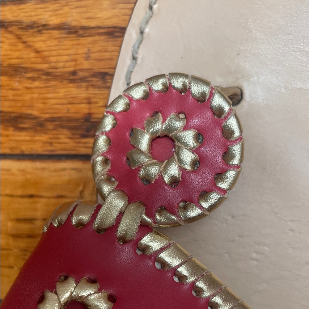 Jack Rogers Women's Red and Tan Sandals - Picture 6 of 12